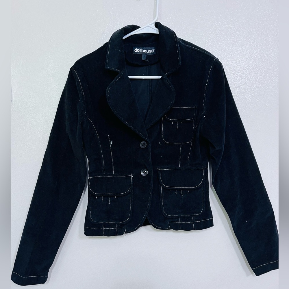 Black corduroy button up jacket!